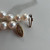 Estate Pearl Choker Necklace with Yellow Gold Plated Clasp, Gold Filled Fish Hook Clasp, Round White 16" Long Freshwater Pearl Necklace