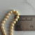Vintage 18KT Clasp Natural Pearl Necklace, Yellow Toned Small Beaded Necklace with Gold Accent, Classy Short June Birthstone Chain 17"