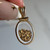 Oval Pendant with 22KT Loose Gold Crumbs, Gold Filled Case and Bail with Gold Nuggets, Funky Shaking Gold Dust Nugget See-Through Pendant