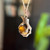 Estate 9KT Gold Eagle Claw Tiger's Eye Sphere Charm, Unique Dragon's Fantasy Jewellery, High Polish Brown Red