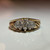 Estate 10KT Gold Diamond Ring, Marquise Shaped Diamond Studded Wide Band White and Yellow Gold, Cocktail Sparkly Jewellery Size 6.75 US