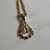 Unique Solid 10KT Gold Pendant, Sparkly Cubic Zirconia Asymmetrical Necklace Charm, Flair Design Scalloped Gold Estate Jewellery