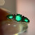 Vintage 10KT Emerald and Diamond Ring, Estate Solid Yellow Gold Stacking Band, Beautiful May and April Birthstone Vibrant Green Size 5.5