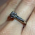 Vintage 18KT White Gold Diamond Ring, Star Set Band Estate Engagement/Wedding/Celebration Jewellery, Unique Round Cut Stone Ring Size 6.5 US