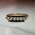 Vintage 14KT Gold Five Seed Pearl Ring, Stackable and Classy Pearl Band, Thin Dainty and Minimalist White Pearl Ring Size 8 US