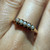 Vintage 14KT Gold Five Seed Pearl Ring, Stackable and Classy Pearl Band, Thin Dainty and Minimalist White Pearl Ring Size 8 US