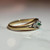 Gorgeous Emerald Diamond Pinky Ring, 10KT Gold Green Gemstone, Tiny Band Yellow Gold Cut Out Three Stone Design, Green Ring Size 4 US