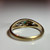 Gorgeous Emerald Diamond Pinky Ring, 10KT Gold Green Gemstone, Tiny Band Yellow Gold Cut Out Three Stone Design, Green Ring Size 4 US