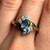 Cute Blue Topaz Ring, Estate 10KT Yellow and White Gold Flower Petal Flair Accent Blue Gemstone Ring Bypass Band, Girly Ring Size 7.25 US Cute Blue Topaz Ring, Estate 10KT Yellow and White Gold Flower Petal Flair Accent Blue Gemstone Ring Bypass Band, Girly Ring Size 7.25 US