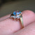 Cute Blue Topaz Ring, Estate 10KT Yellow and White Gold Flower Petal Flair Accent Blue Gemstone Ring Bypass Band, Girly Ring Size 7.25 US Cute Blue Topaz Ring, Estate 10KT Yellow and White Gold Flower Petal Flair Accent Blue Gemstone Ring Bypass Band, Girly Ring Size 7.25 US