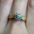 14KT Gold Diamond Flower Cluster Ring, Solid Yellow Gold Textured Band Jewellery, Delicate and Dainty Sparkly Flower Ring