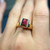Estate 14KT Watermelon Tourmaline Ring, Natural Coloured Gradient Pink to Green Gemstone Statement Jewellery, Yellow Gold Ring Size 6.5 US Estate 14KT Watermelon Tourmaline Ring, Natural Coloured Gradient Pink to Green Gemstone Statement Jewellery, Yellow Gold Ring Size 6.5 US