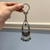Antique Arabic 800 Silver Chrysoprase Key Chain Watch Fob, Decorative Key Chain Blue and Green Dangly Gemstones