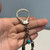 Antique Arabic 800 Silver Chrysoprase Key Chain Watch Fob, Decorative Key Chain Blue and Green Dangly Gemstones