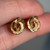 Solid 10KT Textured Spiral Knot Gold Stud Earrings, Stackable Small Estate Everyday Jewellery, Cute Circle Love Knot Post Earrings