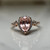 Sparkly Pink Morganite and Diamond Ring, Tear Drop Cut Stone, 14KT Yellow Gold Pear Cut Pink Engagement/Promise/Birthday Ring Size 6.25 US