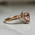 Sparkly Pink Morganite and Diamond Ring, Tear Drop Cut Stone, 14KT Yellow Gold Pear Cut Pink Engagement/Promise/Birthday Ring Size 6.25 US