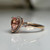 Sparkly Pink Morganite and Diamond Ring, Tear Drop Cut Stone, 14KT Yellow Gold Pear Cut Pink Engagement/Promise/Birthday Ring Size 6.25 US