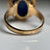 Appraised 8.10CT Natural Sodalite Oval Cabochon Statement Ring, Large Ocean Blue 18KT Yellow Gold Cocktail Jewellery, Band Size 9.25 US