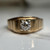 Estate 14KT Yellow Gold 0.50CT Old European Cut Diamond Signet Ring, Men's Gold Solitaire Stone Stairway Wide Band Size 11.75 US