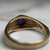 Pinky Ring Synthetic Blue Star Sapphire 10KT Yellow Gold, Round Cabochon Blue Gemstone Mens/Unisex Style Jewellery, Small Band Size 4 US