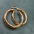 Large Hoop Puffy 14KT Solid Yellow Gold Earrings