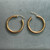 Large Hoop Puffy 14KT Solid Yellow Gold Earrings