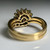 Vintage 18K Gold Diamond Cluster Ring Set | 0.18ct Round Brilliant & Baguette Halo | Bridal Stack Ring