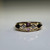 Vintage 18K Gold Multi Gem Ring | Pink Blue White Sapphire Accent Band | Dainty Stack Ring | Estate Fine Jewelry | Size 5.5