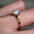 Vintage Opal Diamond Ring 10K Gold | Natural Oval Opal Engagement Ring | Estate Fine Jewelry