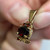 Vintage 14K Gold Garnet Pendant Charm | Estate Garnet Gemstone Pendant | January Birthstone Jewelry