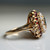 Vintage 10K Gold Garnet & Akoya Pearl Cluster Ring | Estate Garnet Halo Ring | Size 7