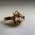 Vintage 14K Gold Pearl Sapphire Ruby Cluster Ring | Floral Estate Statement Ring | Size 7.75