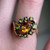 Vintage 10K Gold Citrine & Peridot Halo Ring | Natural Gemstone Estate Ring Size 7.25