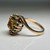 Vintage 10K Gold Citrine & Peridot Halo Ring | Natural Gemstone Estate Ring Size 7.25