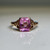 Vintage 10K Gold Pink Synthetic Sapphire Ring | Filigree Estate Ring Size 6