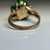 Vintage 14K Gold Sapphire & Green Enamel Floral Ring | Estate Sapphire Cluster Ring