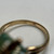 Vintage 14K Gold Sapphire & Green Enamel Floral Ring | Estate Sapphire Cluster Ring