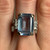 Vintage 10K White Gold Blue Spinel Ring | Synthetic Sapphire Accents