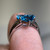 Vintage 14K White Gold Blue Topaz Heart Ring | Natural Topaz Three Stone Ring