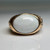 Vintage 10K Gold White Jadeite Ring | Large Oval Jade Statement Ring