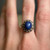 Vintage 14K White Gold Blue Star Sapphire & Diamond Halo Ring | 3.10ct Synthetic Star Sapphire