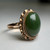 Vintage 18K Gold Nephrite Jade Ring | 5.05ct Oval Jade Statement Ring