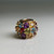 Vintage 10K Gold Multi Gemstone Barrel Charm Pendant | Amethyst Blue Topaz Garnet Citrine Peridot