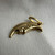Vintage 10K Gold Puffy Crescent Moon Face Charm | 3D Hollow Celestial Pendant | 417 Gold