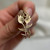 Vintage 10K Gold Tulip Flower Charm | Diamond Cut Floral Pendant