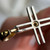 Vintage 14K Gold & White Gold Emerald Cross Pendant