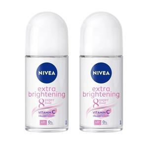 Nivea Extra Brightening Antiperspirant Roll On 50ml Pack of 2 Nivea Extra Brightening Antiperspirant Roll On 50ml Pack of 2