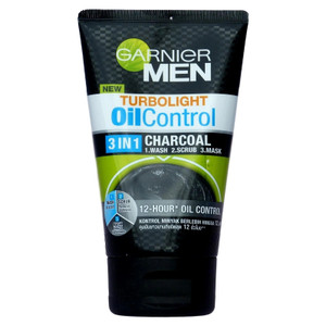Garnier Men Turbolight Oil Control Charcoal 3 in 1 Face Wash Scrub 100ml Garnier Men Turbolight Oil Control Charcoal 3 in 1 Face Wash Scrub 100ml
