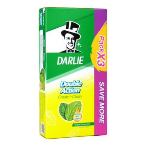 Darlie Double Action Toothpaste Two Mint Powers 150 grams Pack of 3 Darlie Double Action Toothpaste Two Mint Powers 150 grams Pack of 3